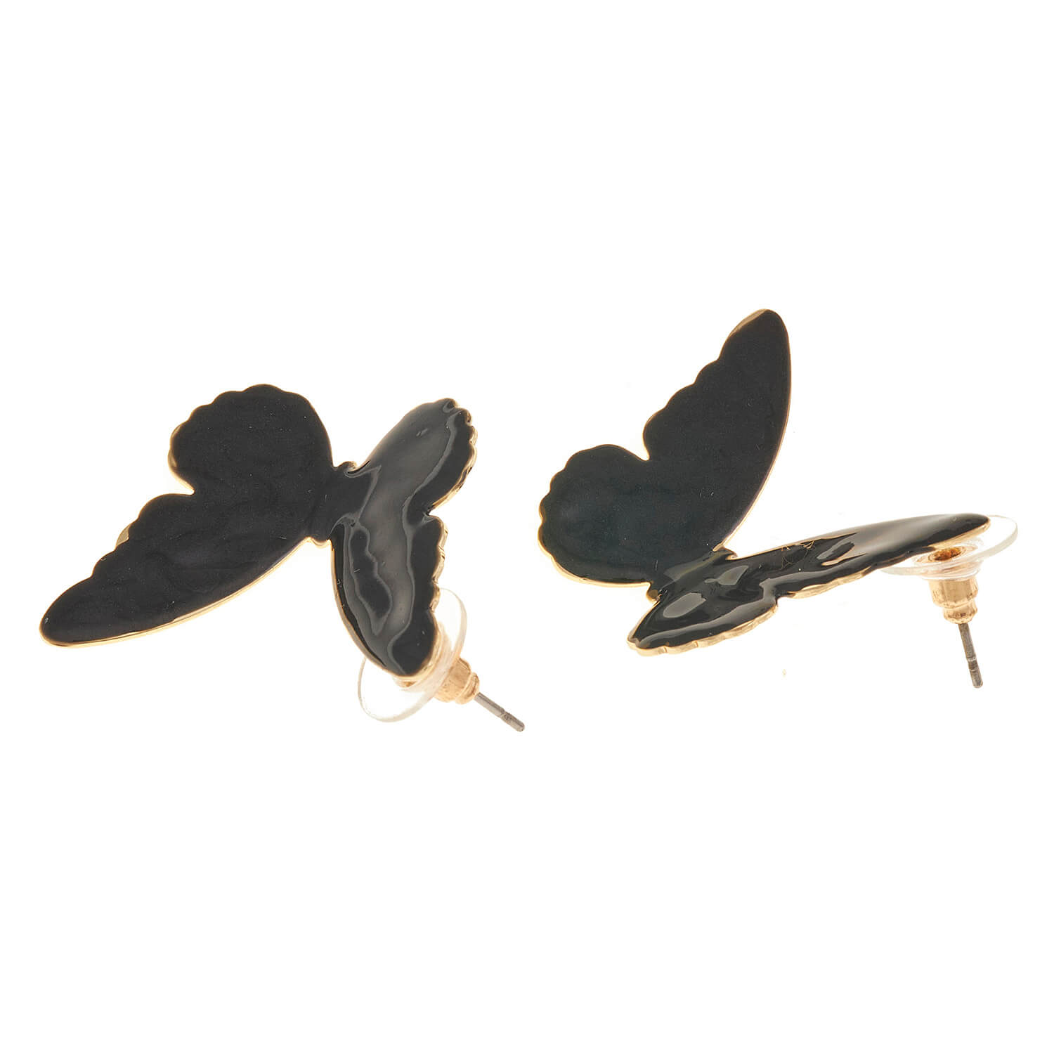 Sequoia Γυναικείο Υποαλλεργικό σκουλαρίκι με σμάλτο σε σχήμα πεταλούδα μαύρο Sequoia Γυναικείο Υποαλλεργικό σκουλαρίκι με σμάλτο σε σχήμα πεταλούδα μαύρο