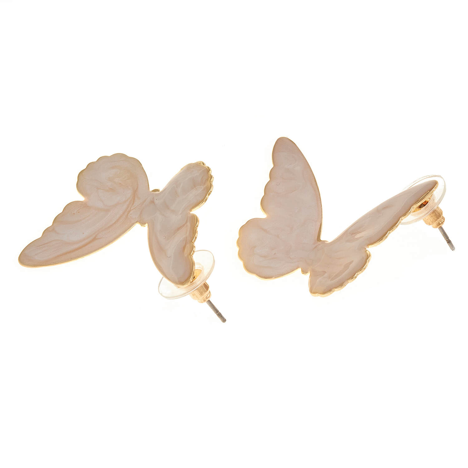 Sequoia Γυναικείο Υποαλλεργικό σκουλαρίκι με σμάλτο σε σχήμα πεταλούδα μπεζ Sequoia Γυναικείο Υποαλλεργικό σκουλαρίκι με σμάλτο σε σχήμα πεταλούδα μπεζ