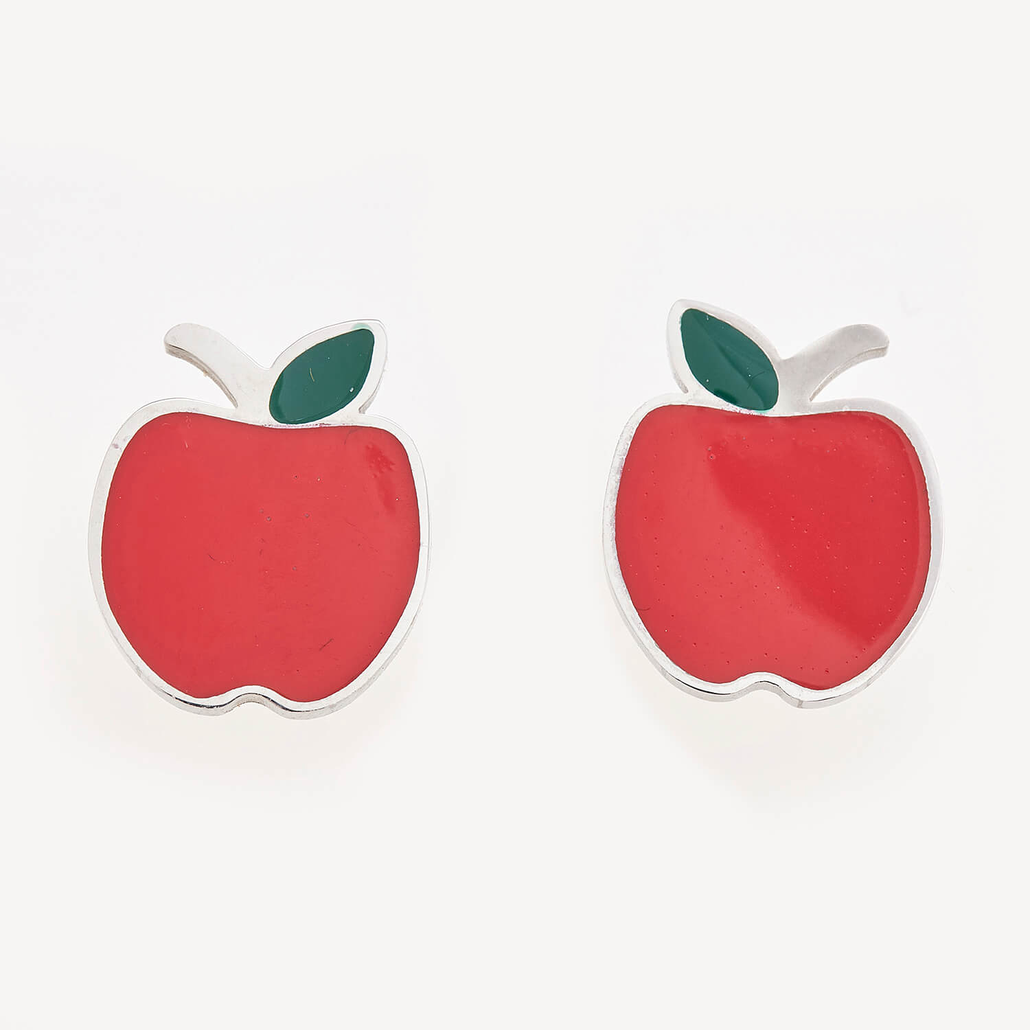Sequoia Παιδικό Υποαλλεργικό Ατσάλινο Σκουλαρίκι με σμάλτο μήλο Sequoia Παιδικό Υποαλλεργικό Ατσάλινο Σκουλαρίκι με σμάλτο μήλο