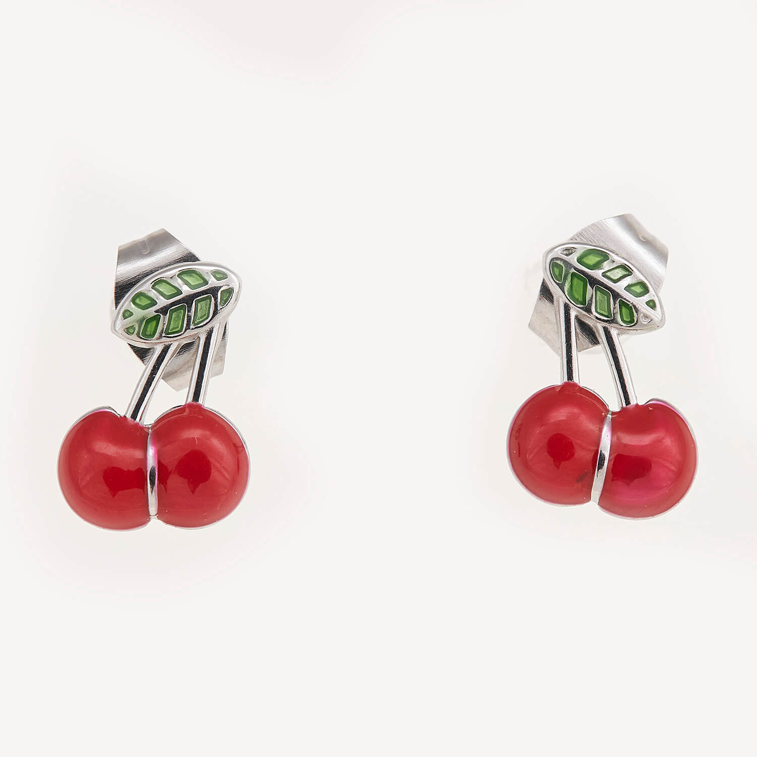 Sequoia Παιδικό Υποαλλεργικό Ατσάλινο Σκουλαρίκι με σμάλτο φράουλα