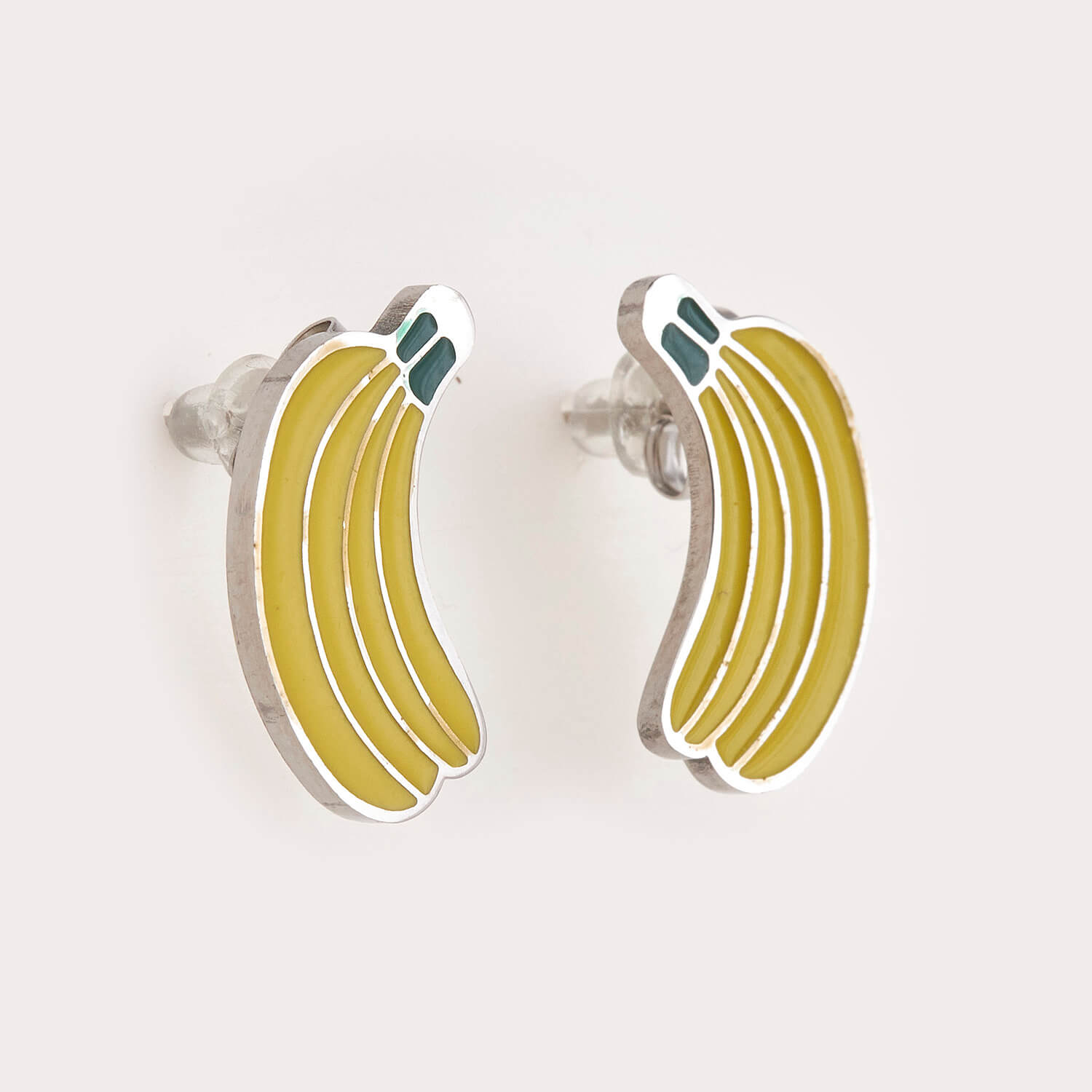 Sequoia Παιδικό Υποαλλεργικό Ατσάλινο Σκουλαρίκι με σμάλτο μπανάνα