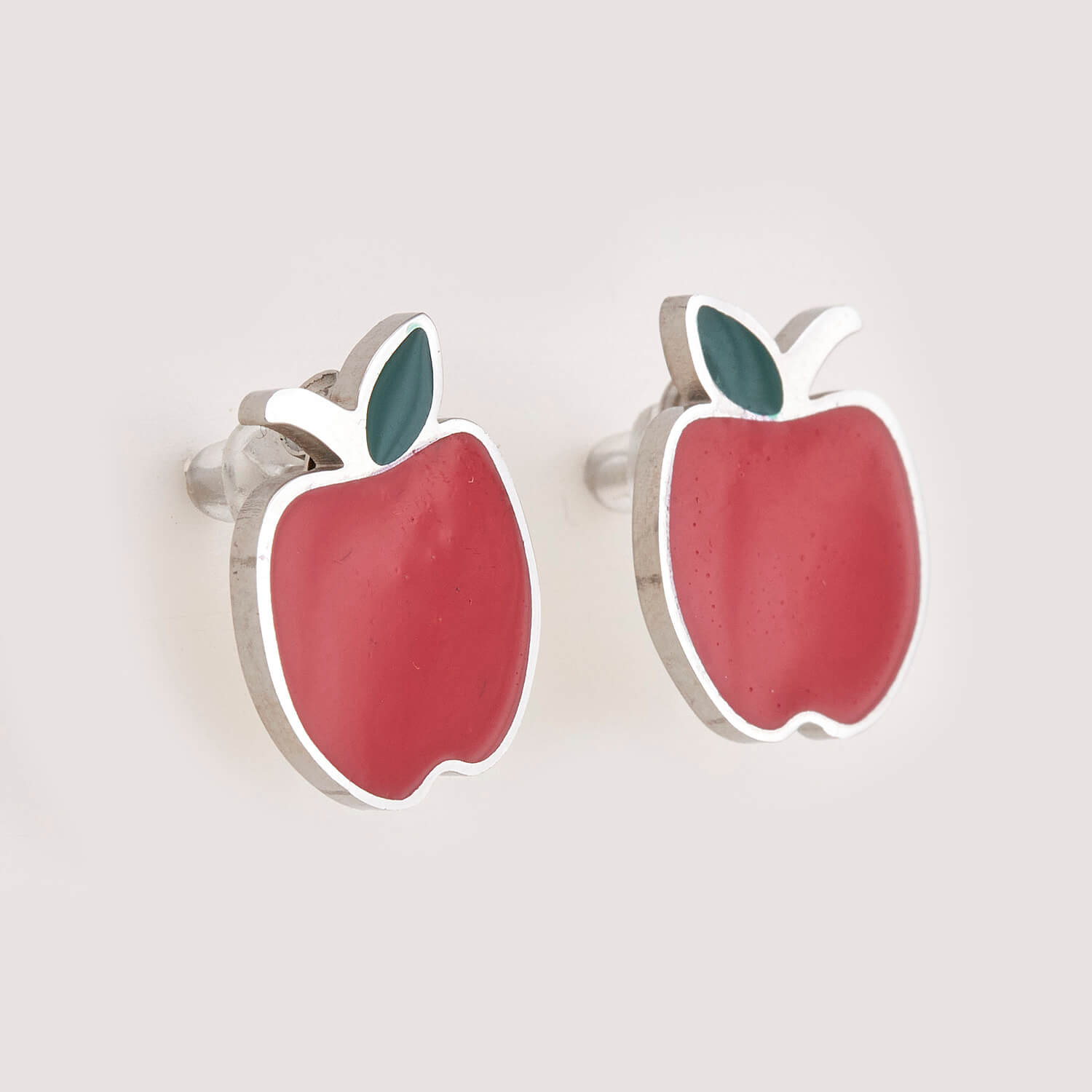 Sequoia Παιδικό Υποαλλεργικό Ατσάλινο Σκουλαρίκι με σμάλτο φράουλα