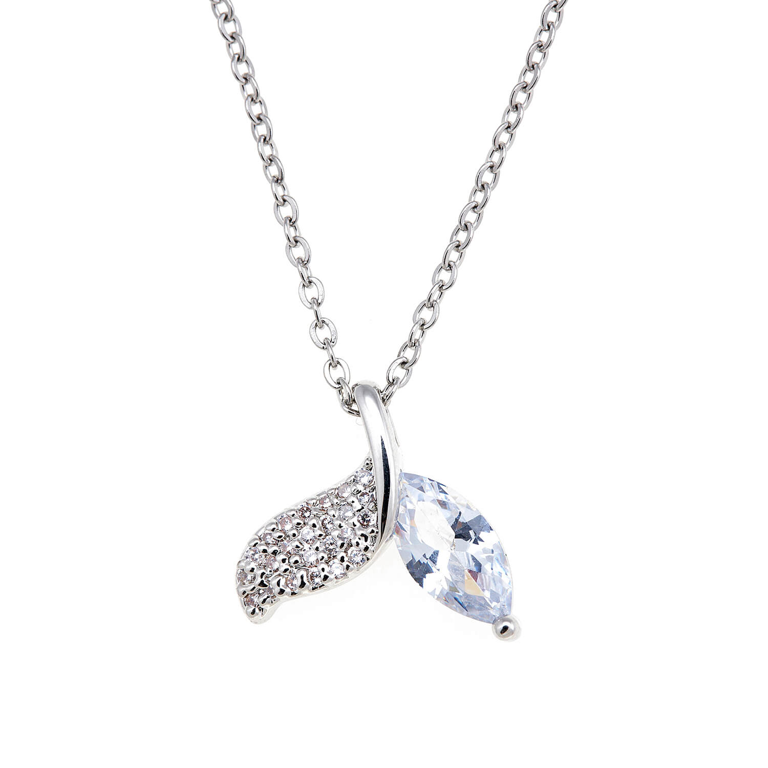 Sequoia Παιδικό Υποαλλεργικό ατσάλινο Κολιέ με μοτίφ ουρά γοργόνας με στρας