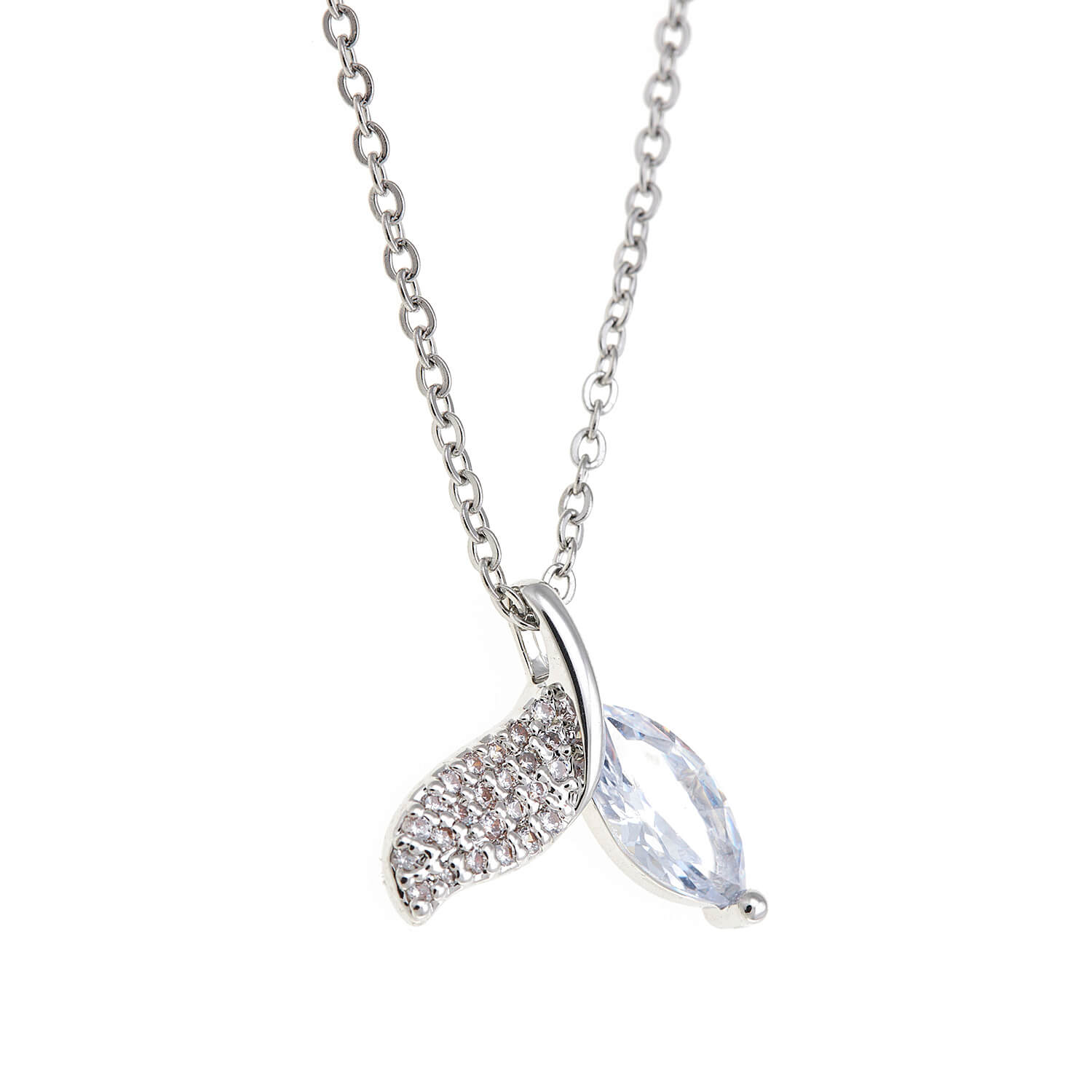 Sequoia Παιδικό Υποαλλεργικό ατσάλινο επιχρυσωμένο Κολιέ με μοτίφ ουρά γοργόνας με στρας