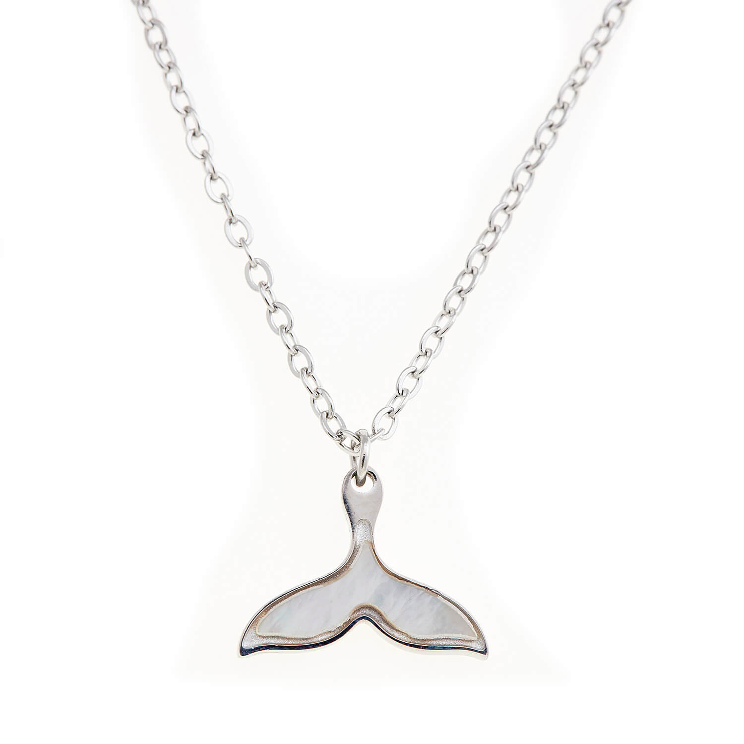 Sequoia Παιδικό Υποαλλεργικό ατσάλινο Κολιέ με μοτίφ ουρά γοργόνας με φιλντίσι ασημί