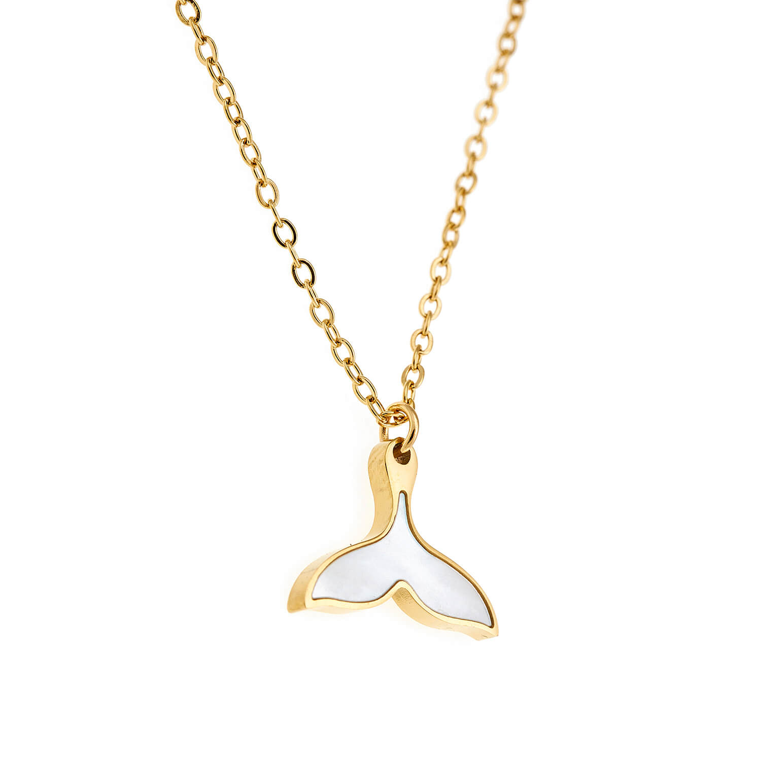 Sequoia Παιδικό Υποαλλεργικό ατσάλινο επιχρυσωμένο Κολιέ με μοτίφ ουρά γοργόνας με φιλντίσι