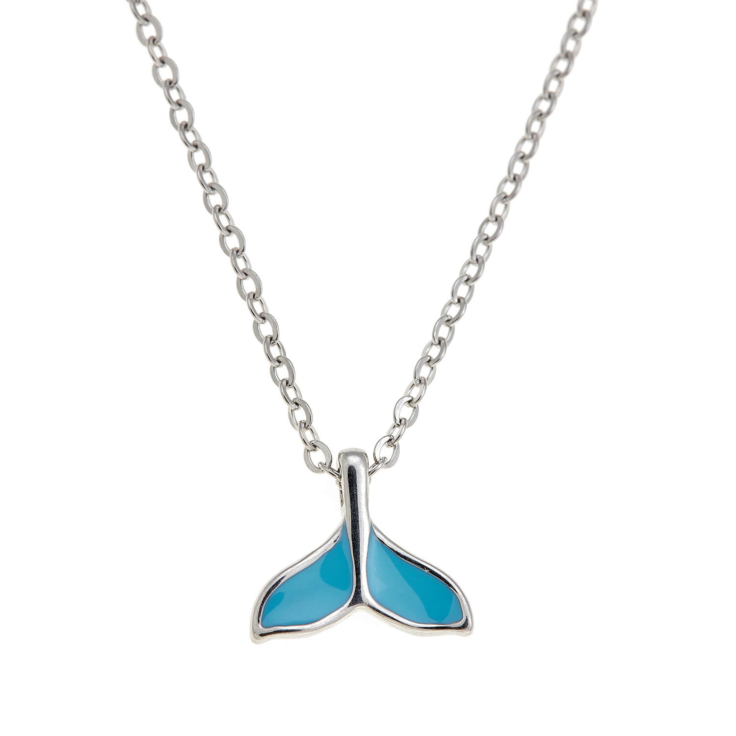 Sequoia Παιδικό Υποαλλεργικό ατσάλινο Κολιέ με μοτίφ ουρά γοργόνας με σμάλτο μπλε