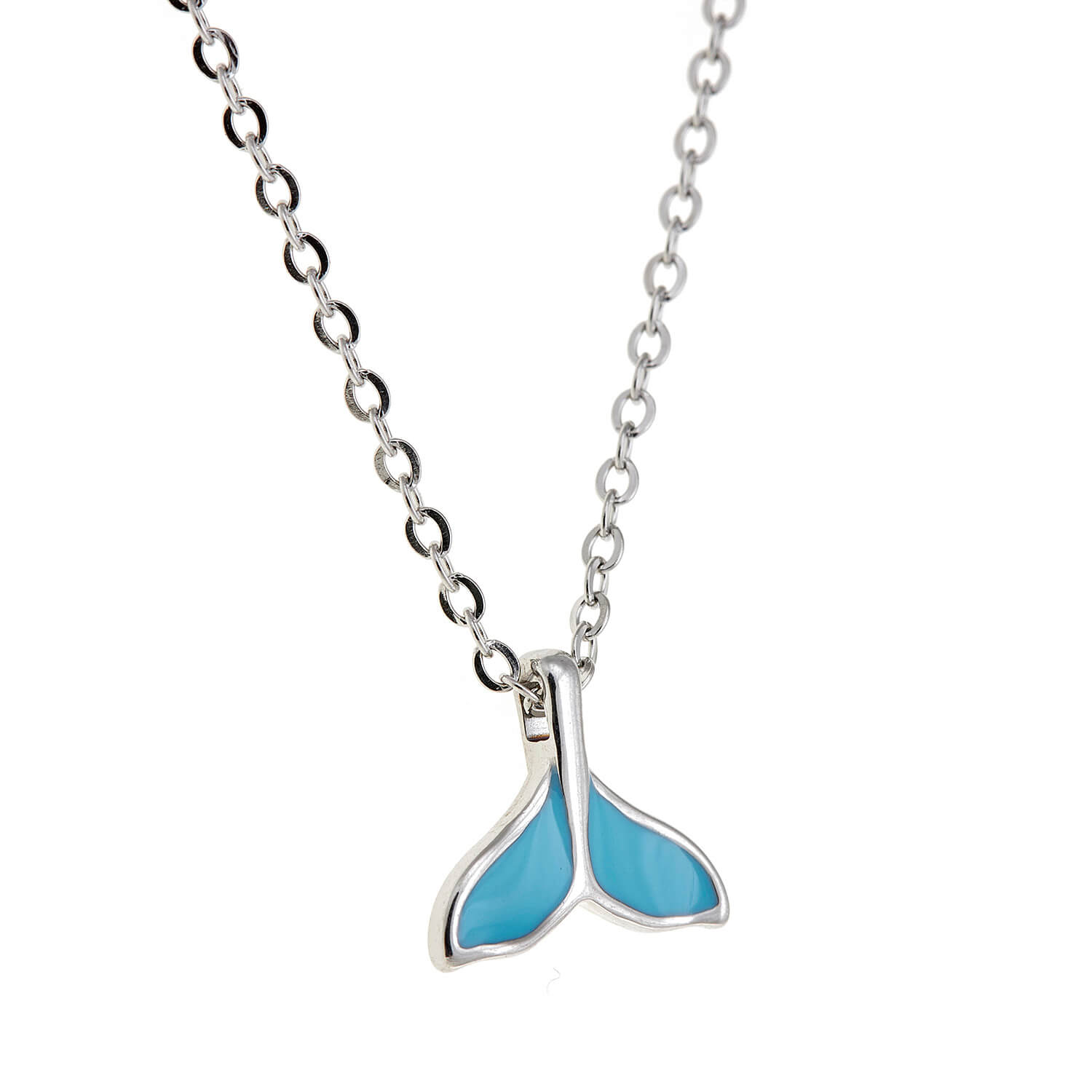 Sequoia Παιδικό Υποαλλεργικό ατσάλινο Κολιέ με μοτίφ ουρά γοργόνας με σμάλτο μπλε