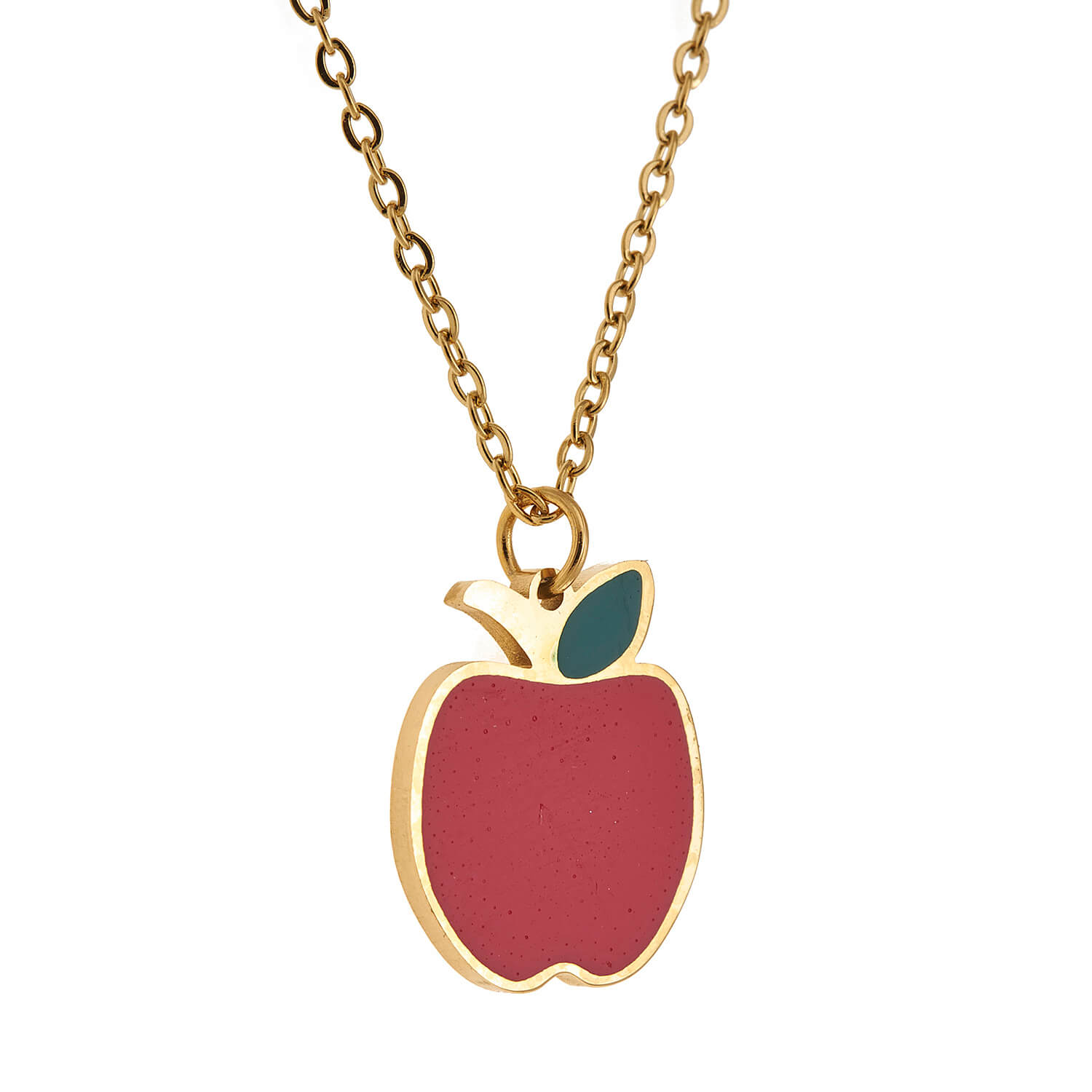 Sequoia Παιδικό Υποαλλεργικό ατσάλινο επιχρυσωμένο Κολιέ με μοτίφ μήλο κόκκινο Sequoia Παιδικό Υποαλλεργικό ατσάλινο επιχρυσωμένο Κολιέ με μοτίφ μήλο κόκκινο
