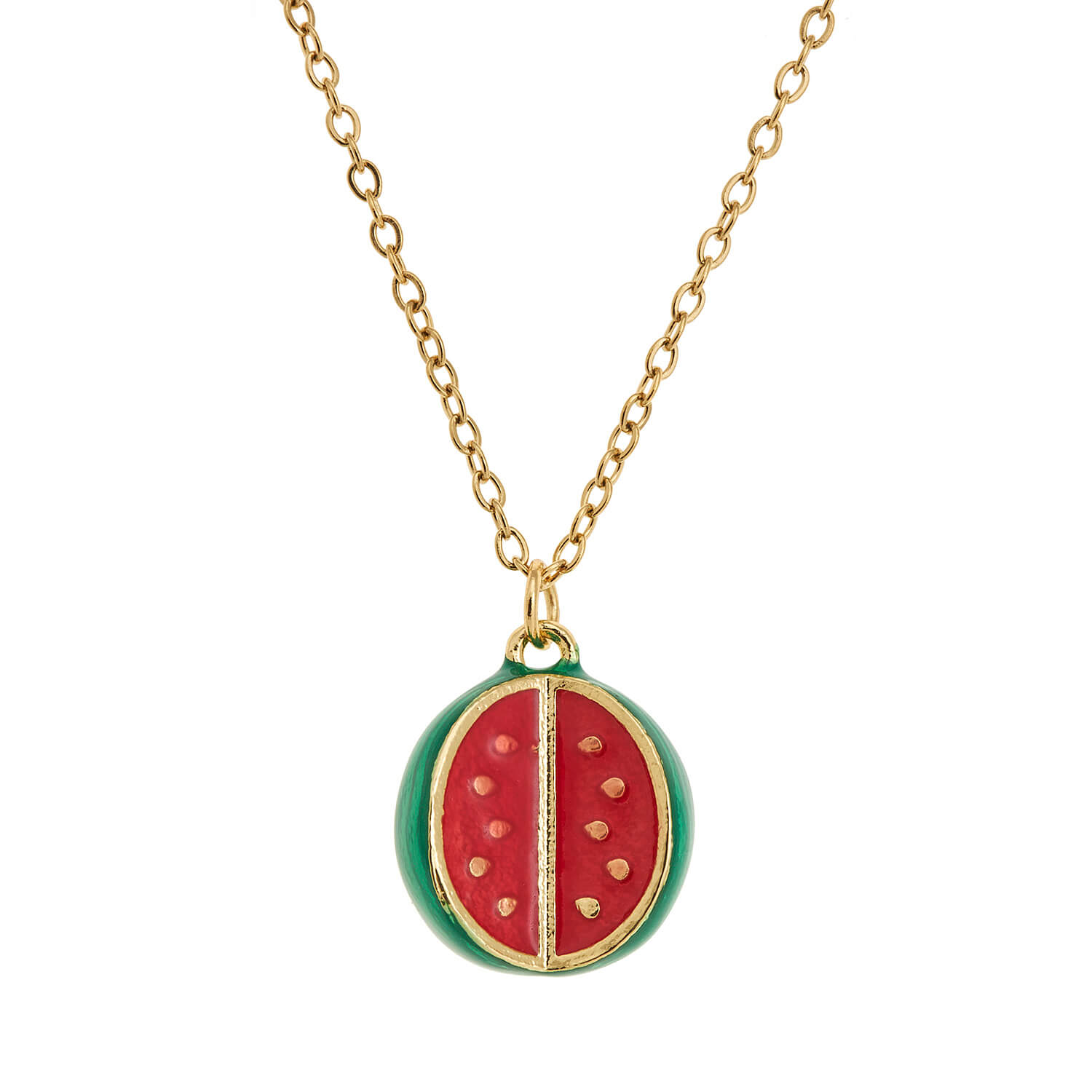 Sequoia Παιδικό Υποαλλεργικό ατσάλινο επιχρυσωμένο Κολιέ με μοτίφ ρόδι κόκκινο