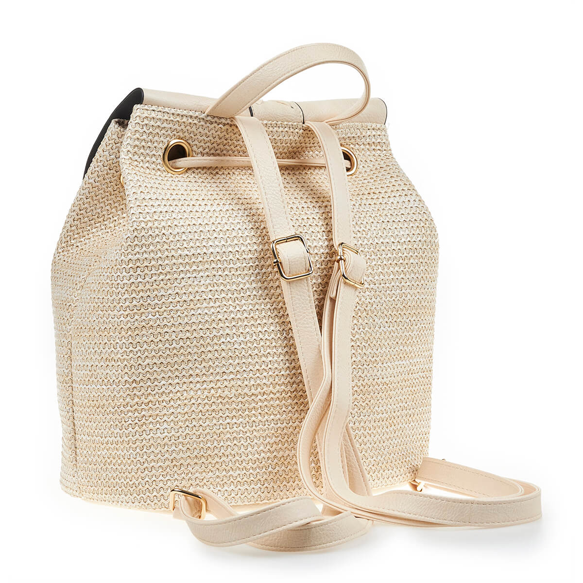 Verde Γυναικείο Ψάθινο Σακίδιο Πλάτης 48-0193 Εκρού