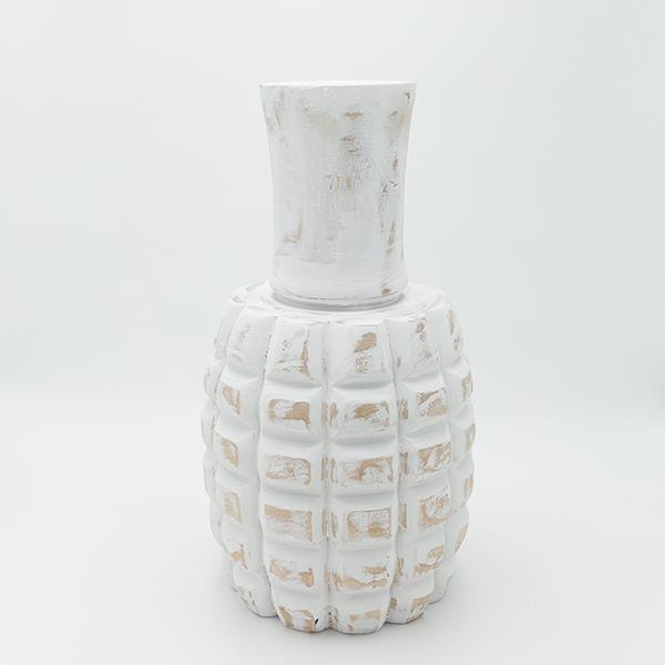 ΒΑΖΟ ΞΥΛΙΝΟ ΛΕΥΚΟ-ΚΑΦΕ 22x41cm