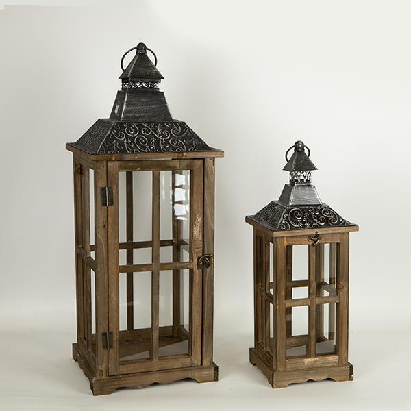 S/2 ΦΑΝΑΡΙΑ ΜΕΤΑΛΛΙΚΑ – ΞΥΛΙΝΑ ΚΑΦΕ 24.5×24.5×66.5cm/17x17x44cm