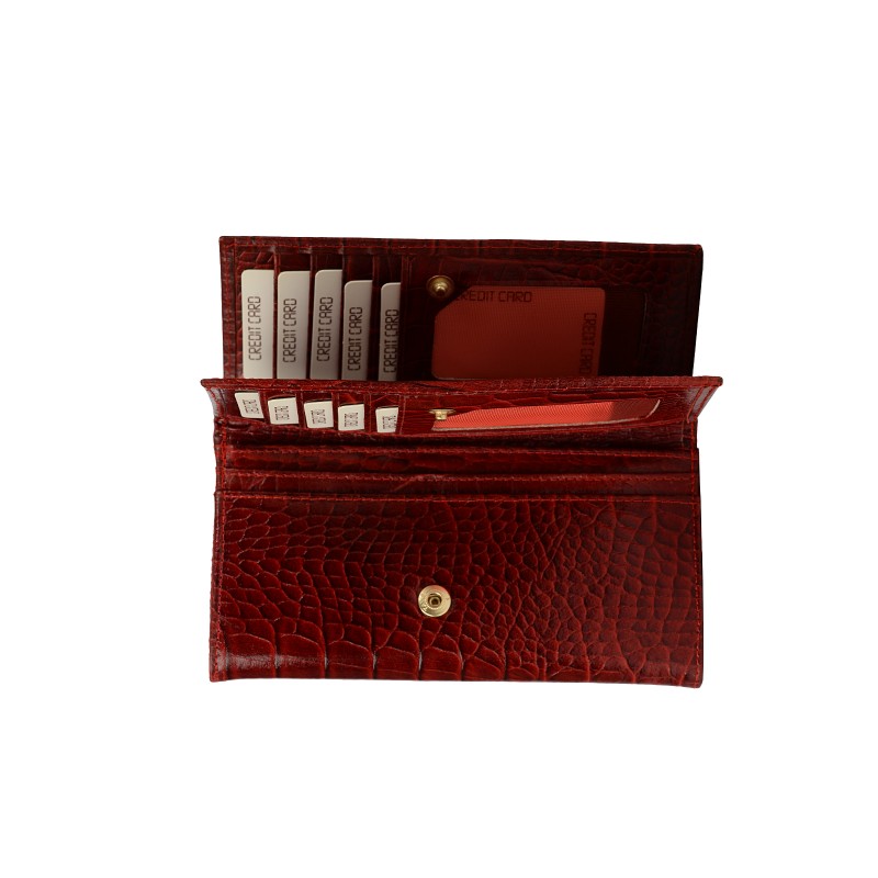 Κροκό Κόκκινο Γυναικείο Πορτοφόλι Battistina