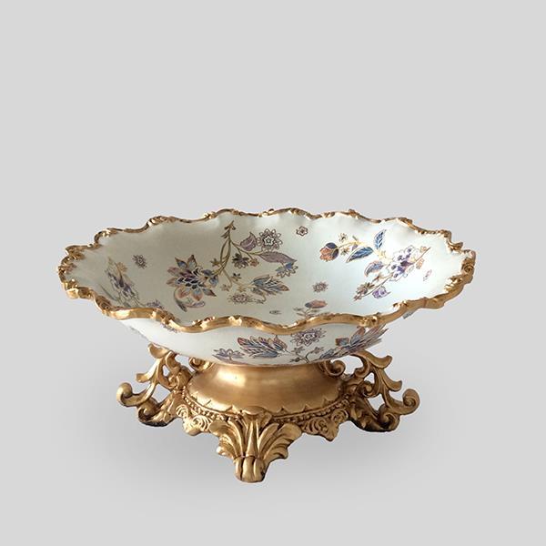 ΚΟΥΠ ΠΟΛΥΡΕΖΙΝ ΛΕΥΚΟ – ΧΡΥΣΟ ΜΕ ΛΟΥΛΟΥΔΙΑ 31x31x15cm