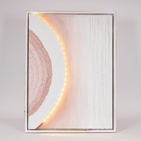 ΠΙΝΑΚΑΣ ΚΑΜΒΑΣ ΜΕ LED LIGHT ΑΝΑΓΛΥΦΟΣ ΜΠΕΖ – ΛΕΥΚΟΣ 60x5x80cm