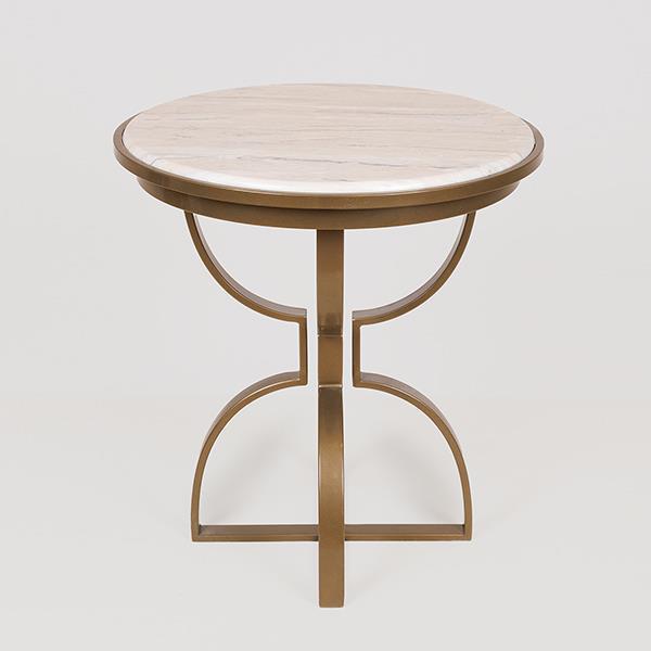 ΤΡΑΠΕΖΙ ΜΕΤΑΛΛΙΚΟ  ΧΡΥΣΟ – ΛΕΥΚΟ 50x50x52cm