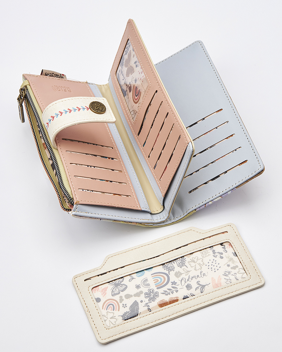 Sweet Candy Γυναικείο Πορτοφόλι με Μοτίβο Λεβάντα & Πλήρη Εσωτερική Οργάνωση – Lavender Walk