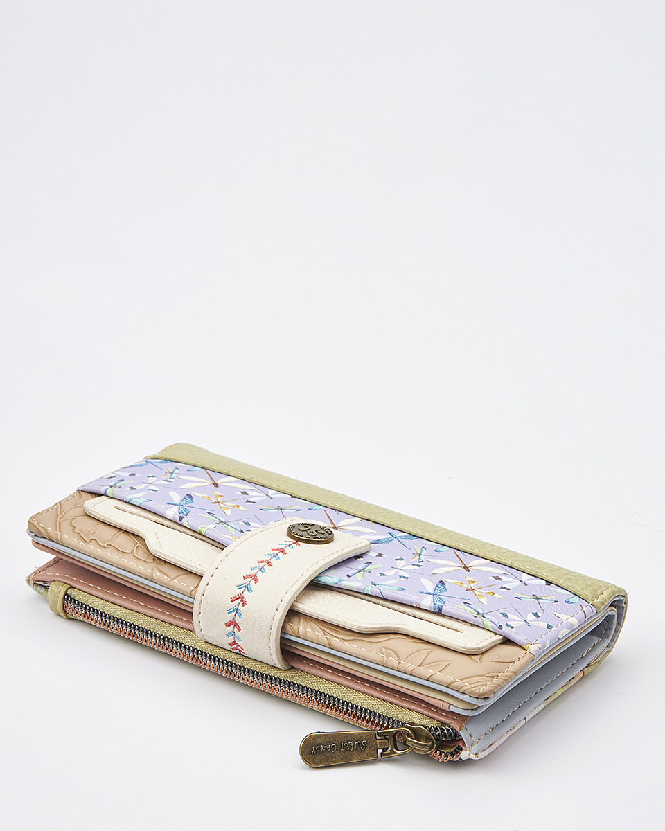 Sweet Candy Γυναικείο Πορτοφόλι με Μοτίβο Λεβάντα & Πλήρη Εσωτερική Οργάνωση – Lavender Walk