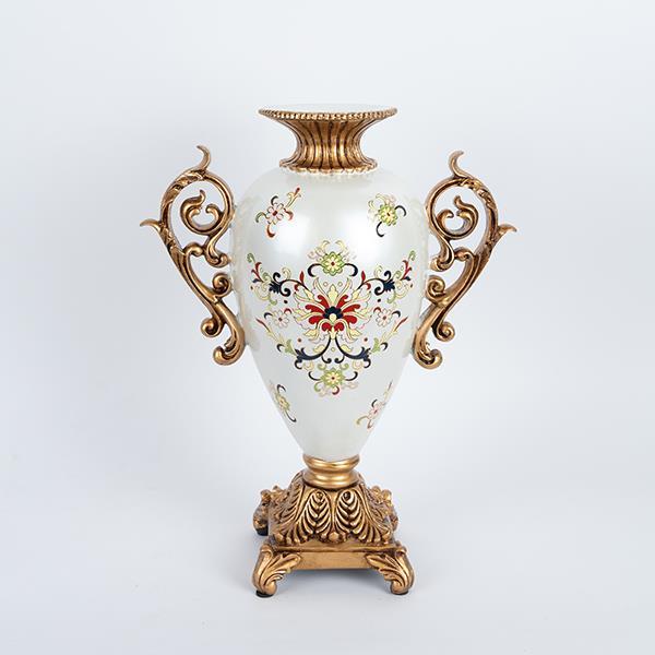 ΒΑΖΟ ΠΟΛΥΡΕΖΙΝ ΛΕΥΚΟ – ΧΡΥΣΟ 30x15x40cm