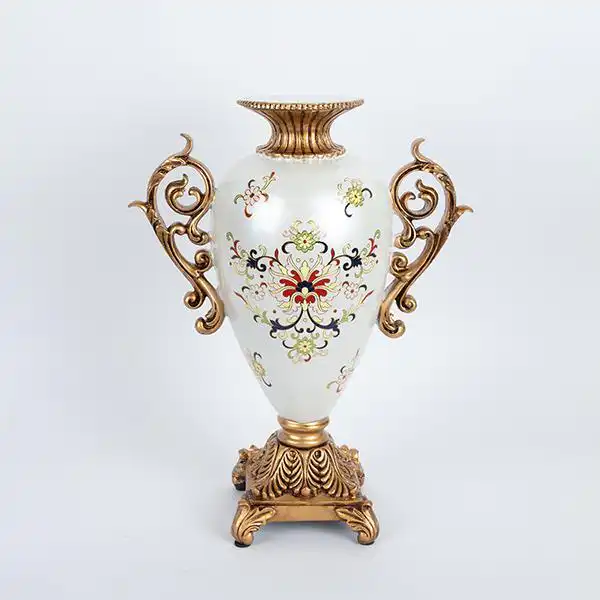 ΒΑΖΟ ΠΟΛΥΡΕΖΙΝ ΛΕΥΚΟ – ΧΡΥΣΟ 30x15x40cm ΒΑΖΟ ΠΟΛΥΡΕΖΙΝ ΛΕΥΚΟ – ΧΡΥΣΟ 30x15x40cm