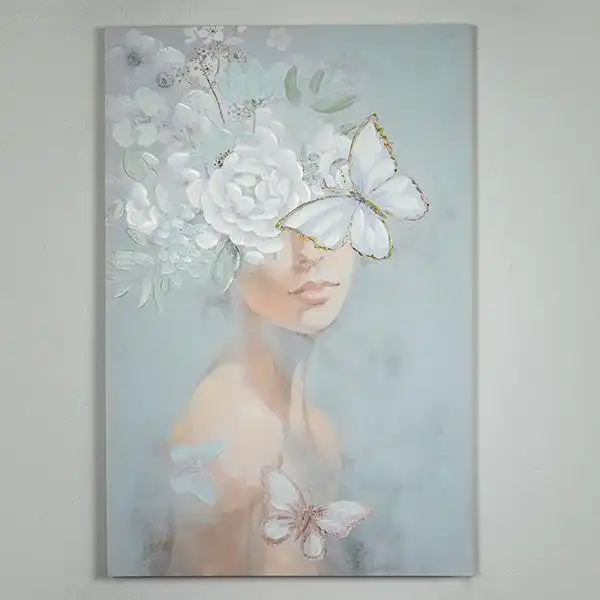 ΠΙΝΑΚΑΣ ΚΑΜΒΑΣ ΓΥΝΑΙΚΑ ΜΕ ΛΟΥΛΟΥΔΙΑ & ΠΕΤΑΛΟΥΔΕΣ 80x3x120cm ΠΙΝΑΚΑΣ ΚΑΜΒΑΣ ΓΥΝΑΙΚΑ ΜΕ ΛΟΥΛΟΥΔΙΑ & ΠΕΤΑΛΟΥΔΕΣ 80x3x120cm