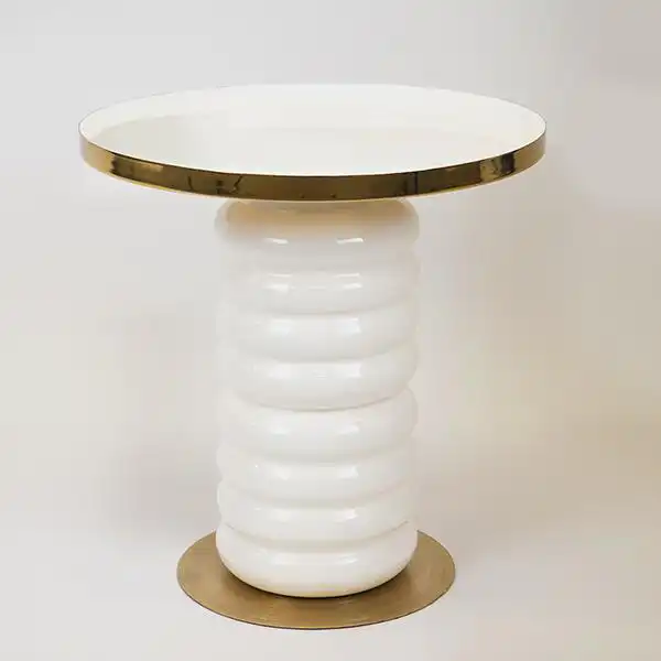 ΒΟΗΘΗΤΙΚΟ ΤΡΑΠΕΖΙ ΜΕΤΑΛΛΙΚΟ ΛΕΥΚΟ- ΧΡΥΣΟ 41x41x40cm ΒΟΗΘΗΤΙΚΟ ΤΡΑΠΕΖΙ ΜΕΤΑΛΛΙΚΟ ΛΕΥΚΟ- ΧΡΥΣΟ 41x41x40cm