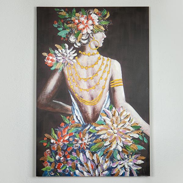 ΠΙΝΑΚΑΣ ΚΑΜΒΑΣ ΓΥΝΑΙΚΑ ΜΕ ΛΟΥΛΟΥΔΙΑ 80×3.5x120cm