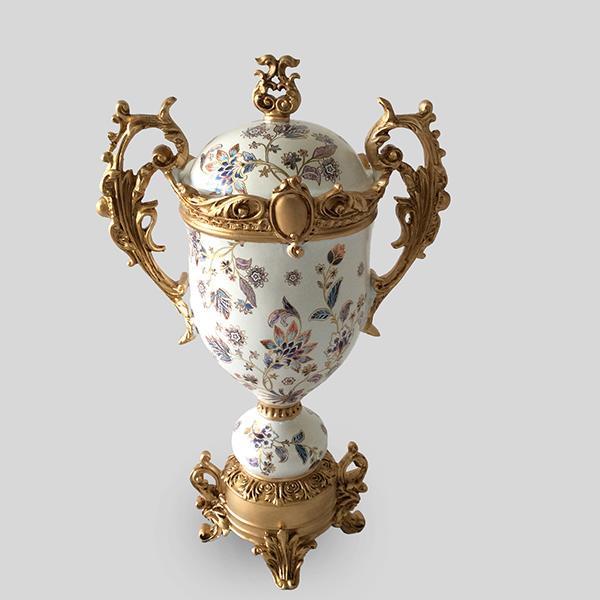 ΦΟΝΤΑΝΙΕΡΑ ΠΟΛΥΡΕΖΙΝ ΛΕΥΚΗ – ΧΡΥΣΗ ΜΕ ΛΟΥΛΟΥΔΙΑ 32.5×21.5x52cm