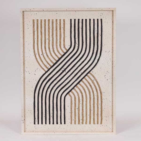 ΠΙΝΑΚΑΣ ΚΑΜΒΑΣ ΑΝΑΓΛΥΦΟΣ ΓΡΑΜΜΕΣ ΛΕΥΚΟΣ – ΜΠΕΖ – ΜΑΥΡΟΣ 60x3x80cm