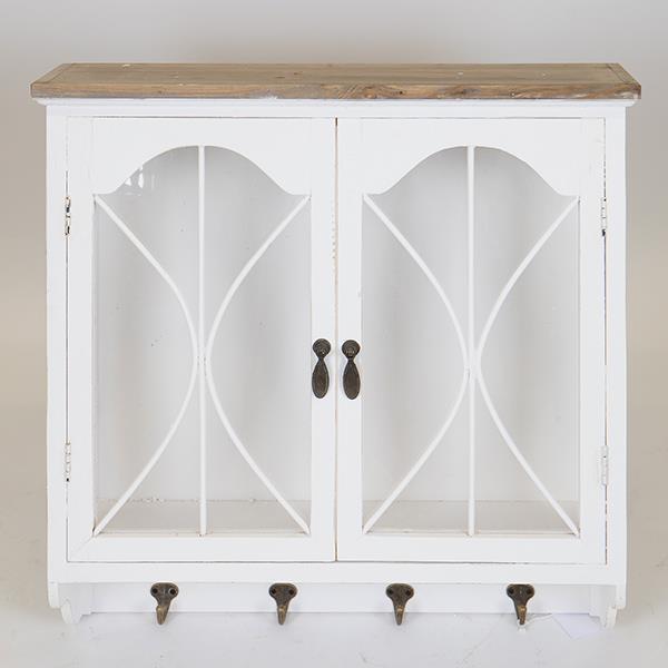 ΝΤΟΥΛΑΠΙ ΤΟΙΧΟΥ ΞΥΛΙΝΟ ΛΕΥΚΟ 59.5×17.5x60cm