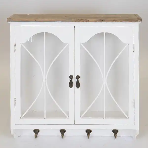 ΝΤΟΥΛΑΠΙ ΤΟΙΧΟΥ ΞΥΛΙΝΟ ΛΕΥΚΟ 59.5×17.5x60cm