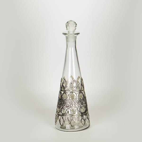 ΚΑΡΑΦΑ  ΓΥΑΛΙΝΗ – ΜΕΤΑΛΛΙΚΗ ΑΣΗΜΙ 12x35cm