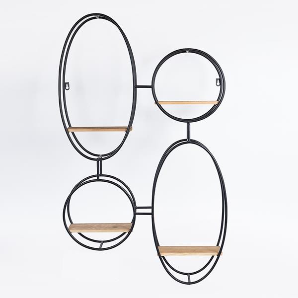 ΡΑΦΙ ΤΟΙΧΟΥ ΜΕΤΑΛΛΙΚΟ ΜΑΥΡΟ 56.5x12x92cm