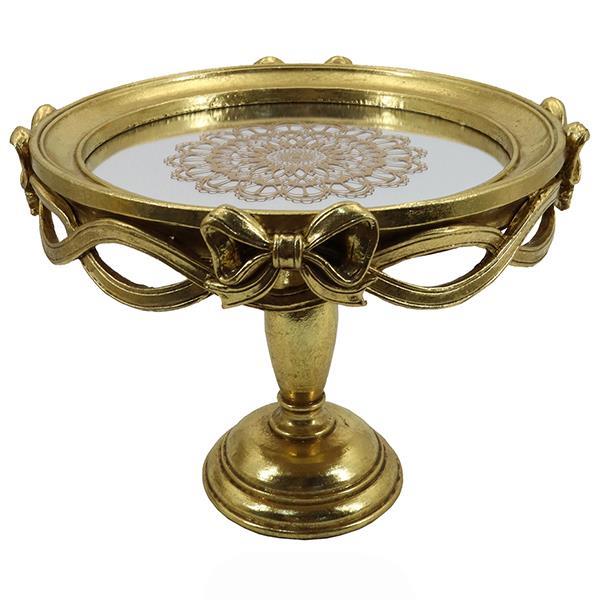 ΔΙΣΚΟΣ ΠΟΛΥΡΕΖΙΝ ME KΑΘΡΕΦΤΗ & ΠΟΔΙ ΧΡΥΣΟΣ 25.5×25.5×19.7cm