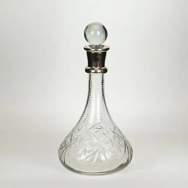 ΚΑΡΑΦΑ  ΓΥΑΛΙΝΗ – ΜΕΤΑΛΛΙΚΗ ΑΣΗΜΙ 15.5x28cm