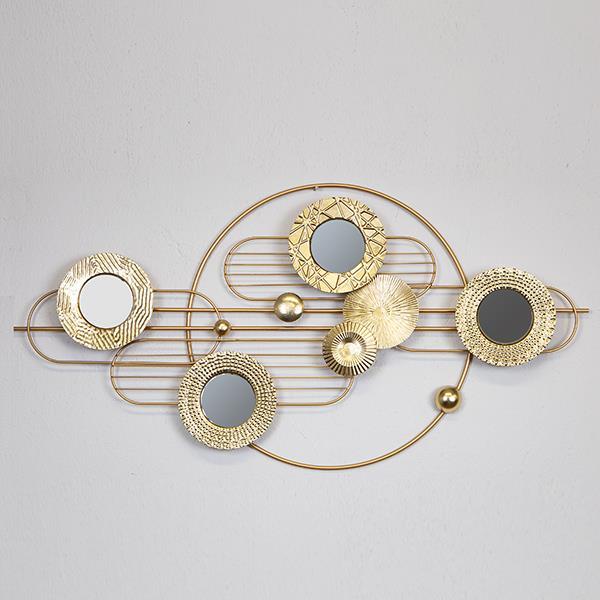 ΔΙΑΚΟΣΜΗΤΙΚΟ ΤΟΙΧΟΥ ΚΥΚΛΟΙ ΜΕΤΑΛΛΙΚΟ ΧΡΥΣΟ 117.5×7.5x58cm