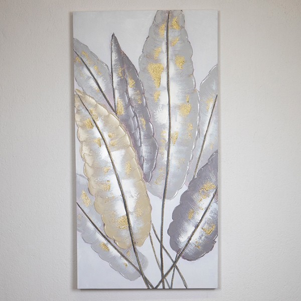 ΠΙΝΑΚΑΣ ΚΑΜΒΑΣ ΦΥΛΛΑ ΧΡΥΣΟΣ – ΓΚΡΙ 60×2.8x120cm