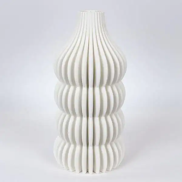 ΒΑΖΟ ΠΟΡΣΕΛΑΝΙΝΟ 3D ΛΕΥΚΟ 17.5×17.5×35.5cm