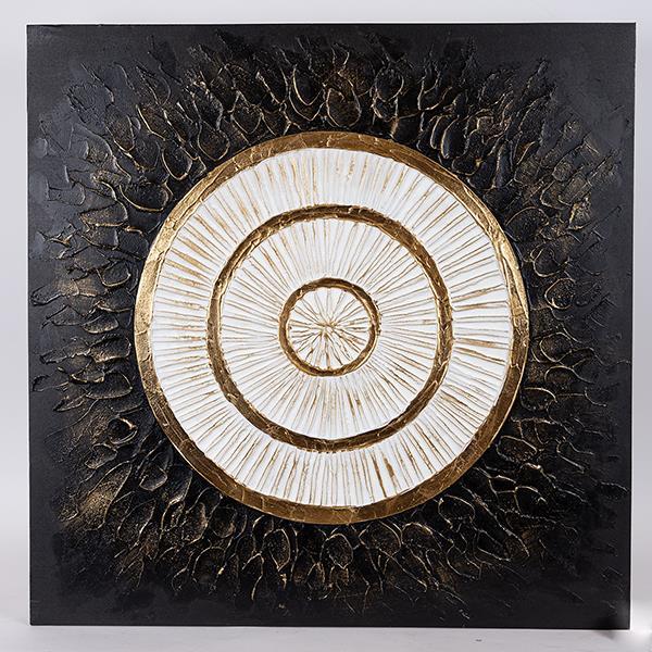 ΠΙΝΑΚΑΣ ΚΑΜΒΑΣ ΚΥΚΛΟΣ ΜΑΥΡΟΣ – ΧΡΥΣΟΣ – ΛΕΥΚΟΣ 80x3x80cm