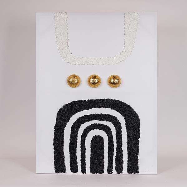 ΠΙΝΑΚΑΣ ΚΑΜΒΑΣ ΑΝΑΓΛΥΦΟ ΣΧΕΔΙΟ ΛΕΥΚΟΣ – ΜΑΥΡΟΣ – ΧΡΥΣΟΣ 60x7x80cm