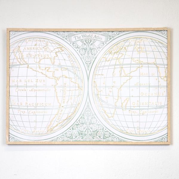 ΠΙΝΑΚΑΣ ΜΕ ΠΛΑΙΣΙΟ ΔΙΠΛΗ ΥΦΗΛΙΟΣ KΡΕΜ – ΜΠΕΖ – ΠΡΑΣΙΝΟΣ 70x3x50cm