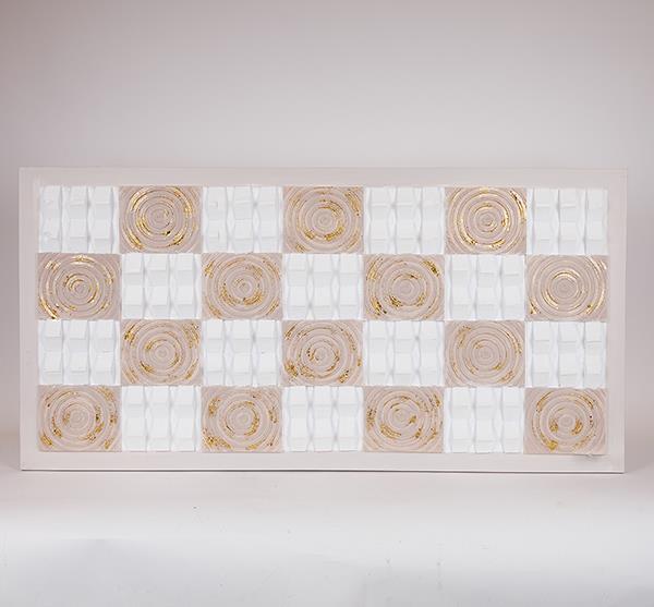 ΠΙΝΑΚΑΣ ΚΑΜΒΑΣ ΚΥΚΛΟΙ & ΤΕΤΡΑΓΩΝΑ ΜΠΕΖ – ΛΕΥΚΟΣ 60x3x120cm