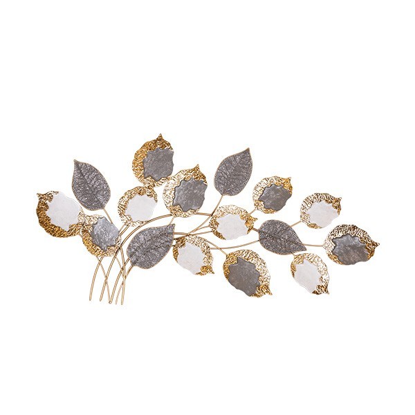 ΔΙΑΚΟΣΜΗΤΙΚΟ ΤΟΙΧΟΥ ΦΥΛΛΑ ΜΕΤΑΛΛΙΚΟ ΓΚΡΙ – ΛΕΥΚΟ – ΧΡΥΣΟ 118×5.5x60cm