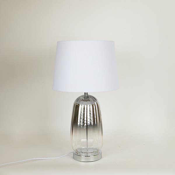 ΕΠΙΤΡΑΠΕΖΙΟ ΦΩΤΙΣΤΙΚΟ ΜΕ ΛΕΥΚΟ ΛΙΝΟ ΚΑΠΕΛΟ ΜΕΤΑΛΛΙΚΟ – ΓΥΑΛΙΝΟ ΑΣΗΜΙ 30x52cm