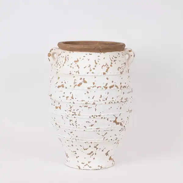 ΠΥΘΑΡΙ ΚΕΡΑΜΙΚΟ ΛΕΥΚΟ-ΚΑΦΕ 33.5×31.5x49cm ΠΥΘΑΡΙ ΚΕΡΑΜΙΚΟ ΛΕΥΚΟ-ΚΑΦΕ 33.5×31.5x49cm