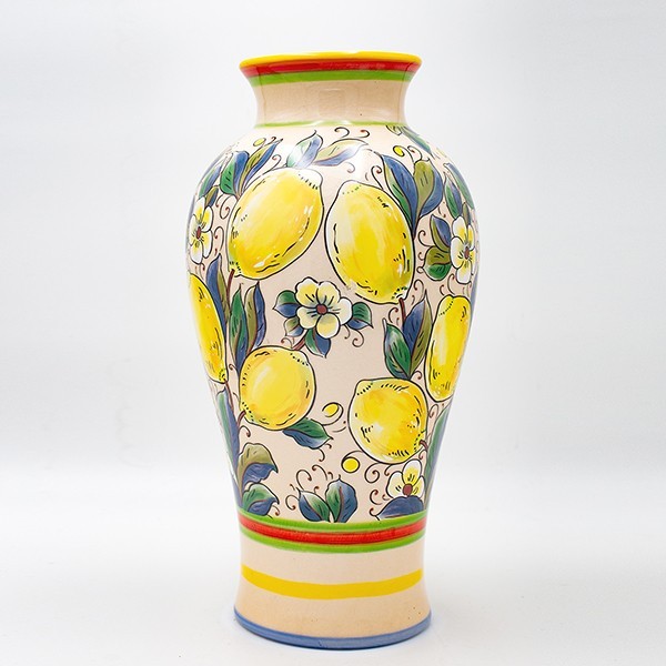 ΒΑΖΟ ΚΕΡΑΜΙΚΟ ΜΠΕΖ-ΜΕ ΛΕΜΟΝΙΑ 20.7×20.7×39.5cm