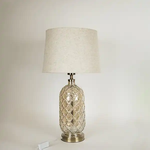 ΕΠΙΤΡΑΠΕΖΙΟ ΦΩΤΙΣΤΙΚΟ ΜΕ ΜΠΕΖ ΛΙΝΟ ΚΑΠΕΛΟ ΜΕΤΑΛΛΙΚΟ – ΓΥΑΛΙΝΟ ΧΡΥΣΟ 33x60cm