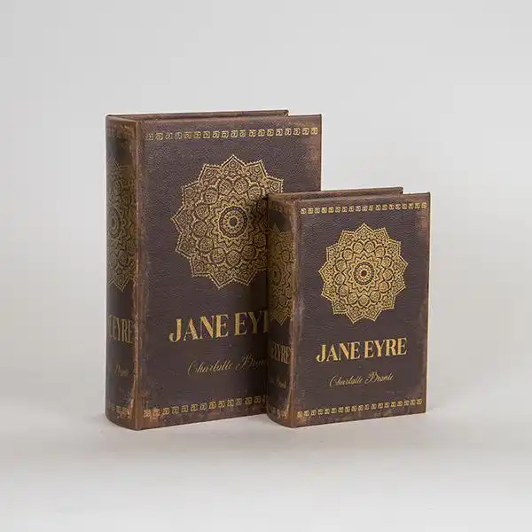 S/2 ΚΟΥΤΙΑ ΒΙΒΛΙΑ ΞΥΛΙΝΑ ΚΑΦΕ 27x19x7cm / 20×14.5×5.2cm