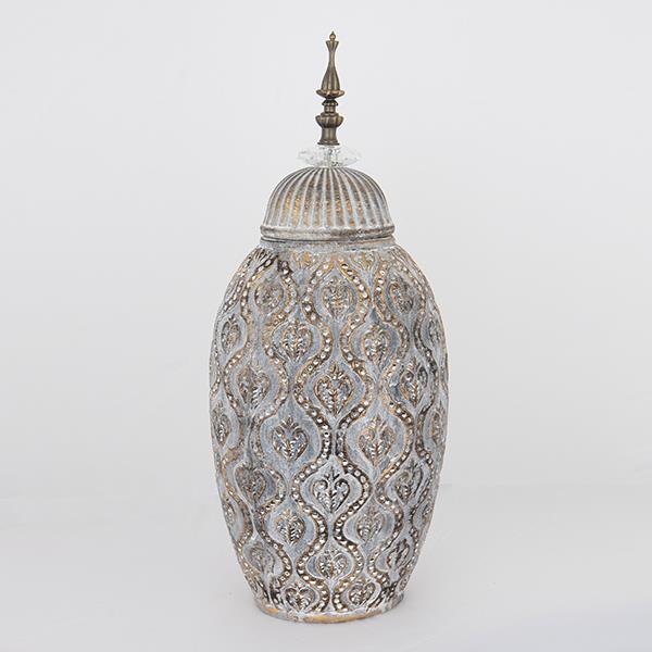 ΒΑΖΟ ΜΕ ΚΑΠΑΚΙ ΚΕΡΑΜΙΚΟ ΓΚΡΙ 15.5×20.5x47cm